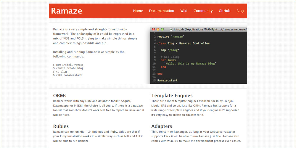 ramaze framework