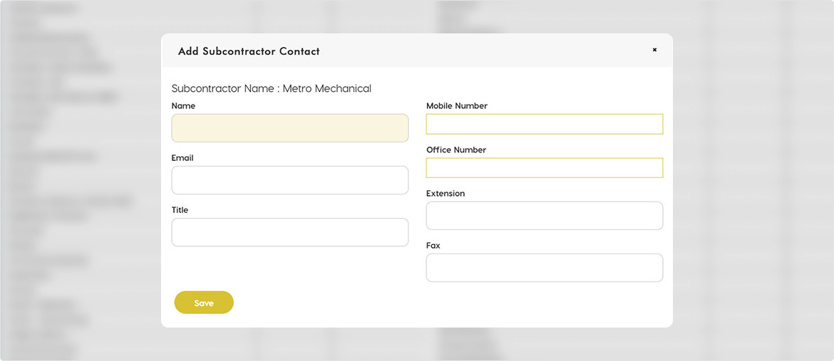 Adding Point of Contact at the Subcontractor