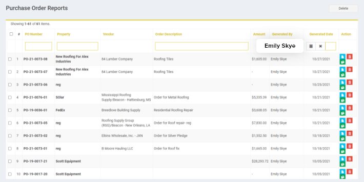 Managing purchase orders