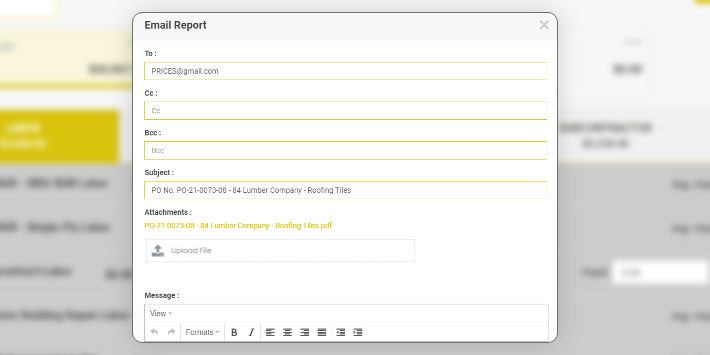 mailing the generated purchase report