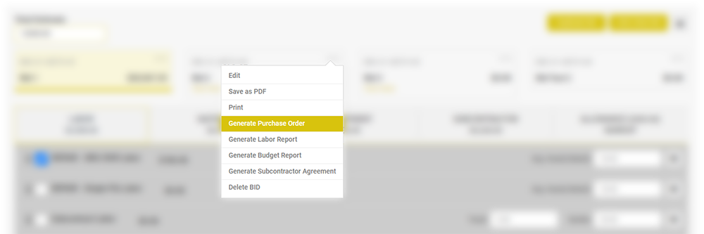 Generating Purchase Order From Bid