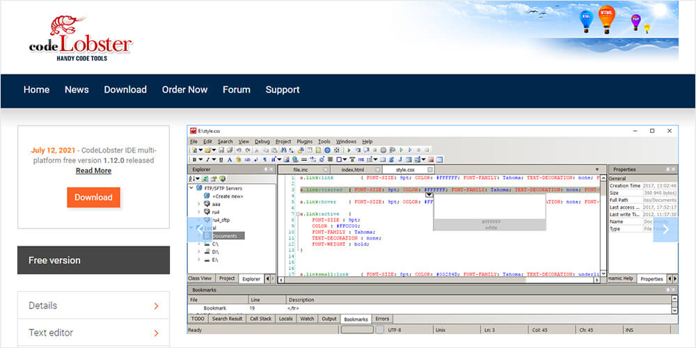 free instal CodeLobster IDE Professional 2.4