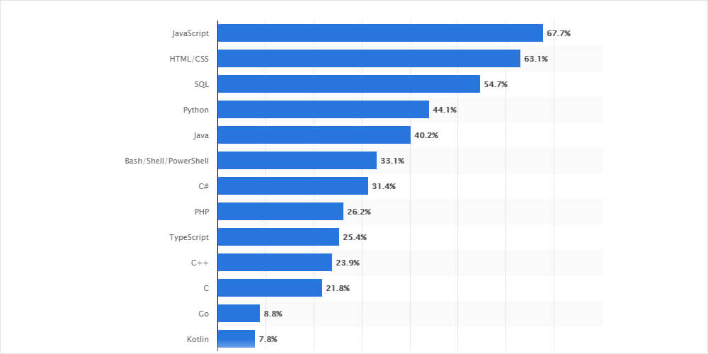 Popular programming languages for web development