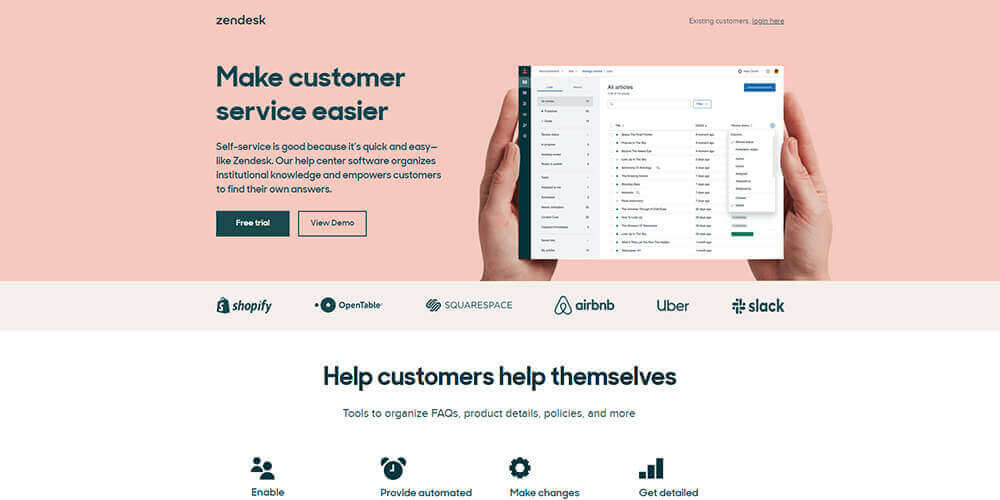 zendesk - customer service software company