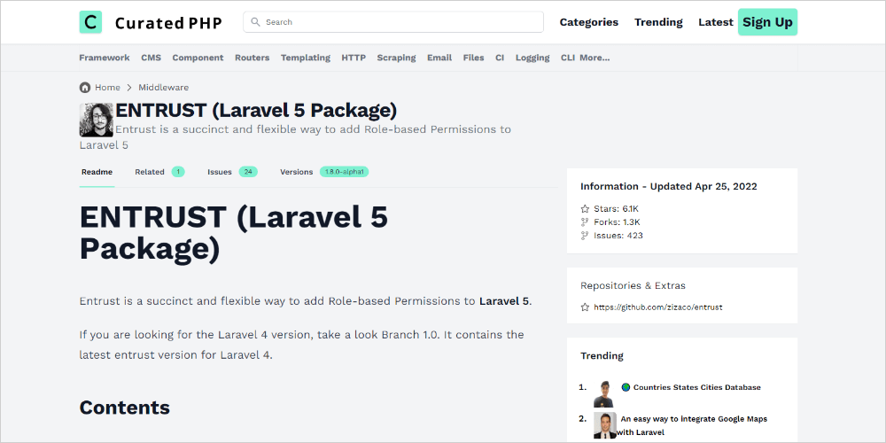 Laravel Entrust