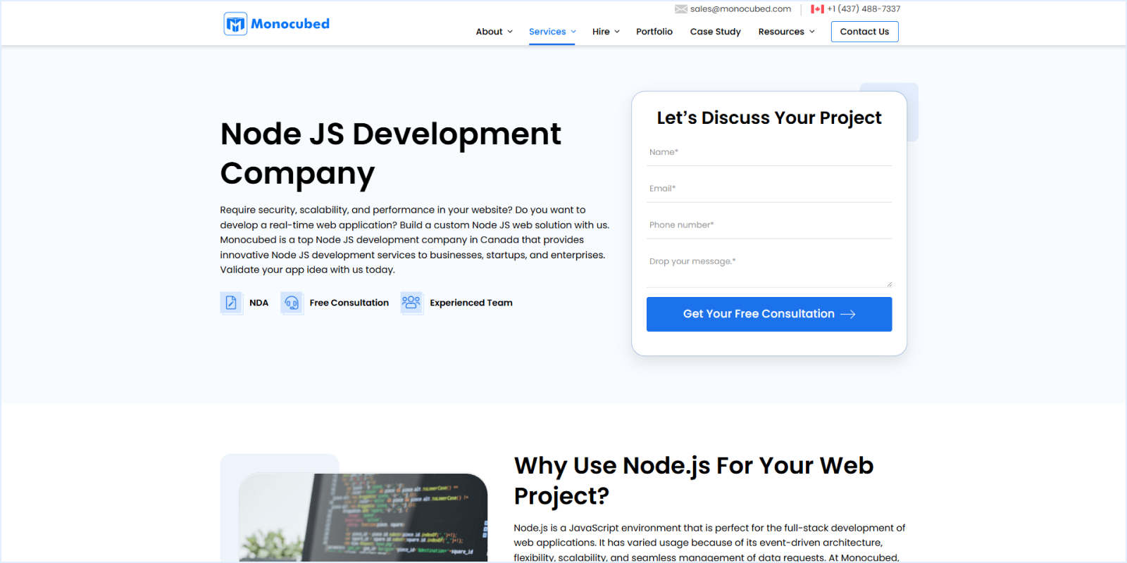 Monocubed node js