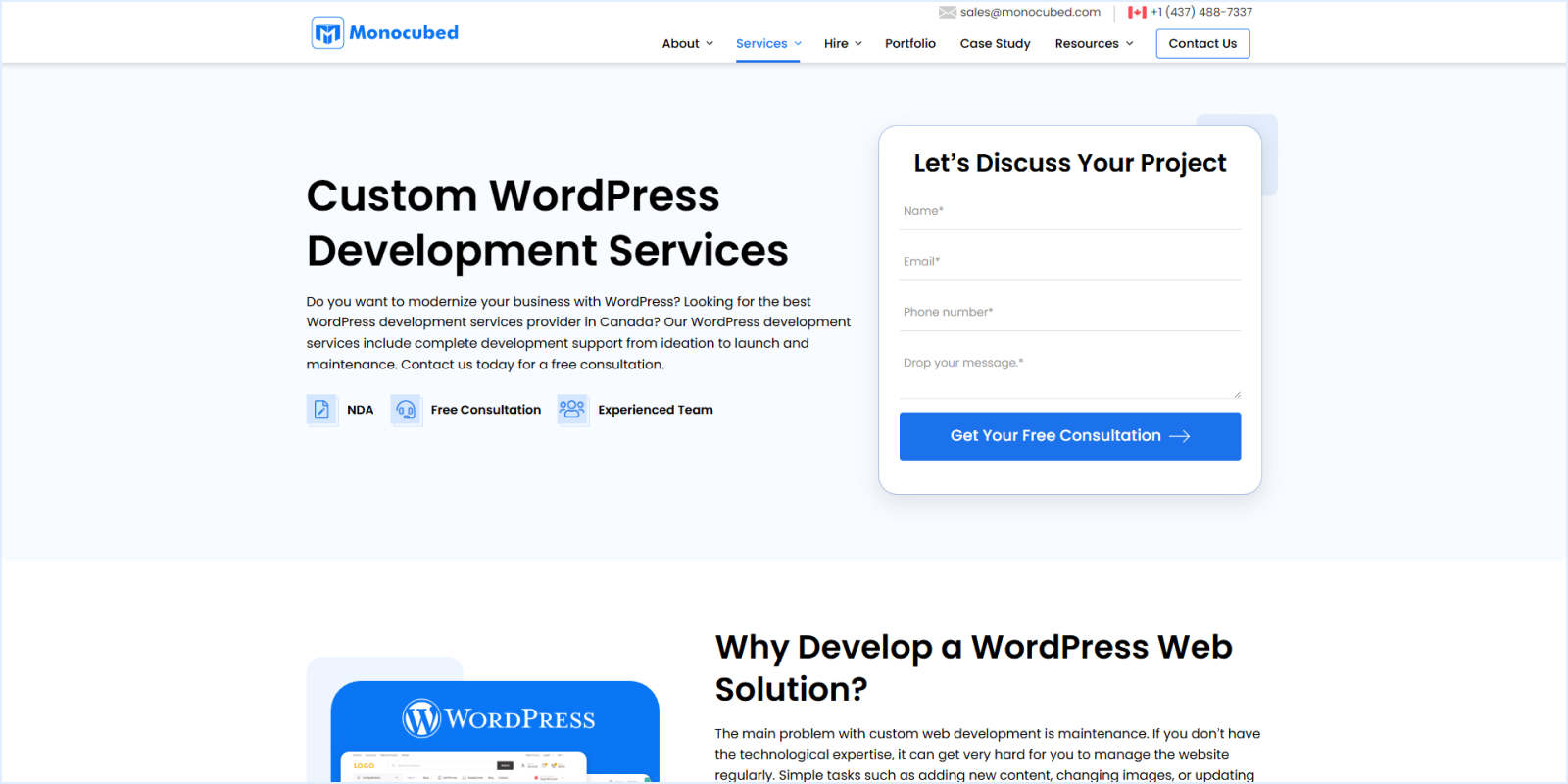 Monocubed wordpress