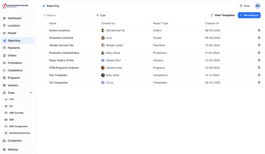 PBD West Custom Reports With Saved Templates