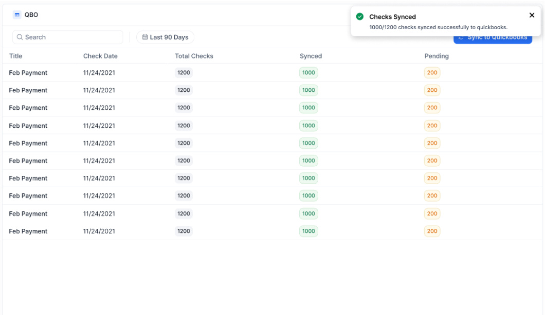 PBD West Payment Registers With QuickBooks Auto-Sync