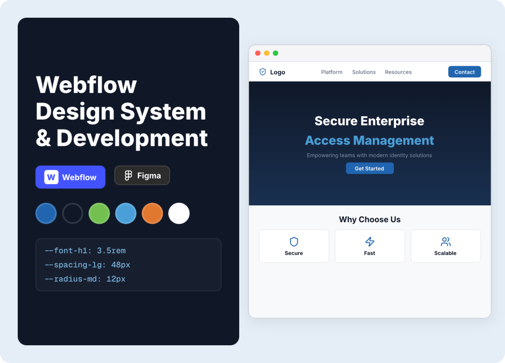 Webflow Design System and Website Development